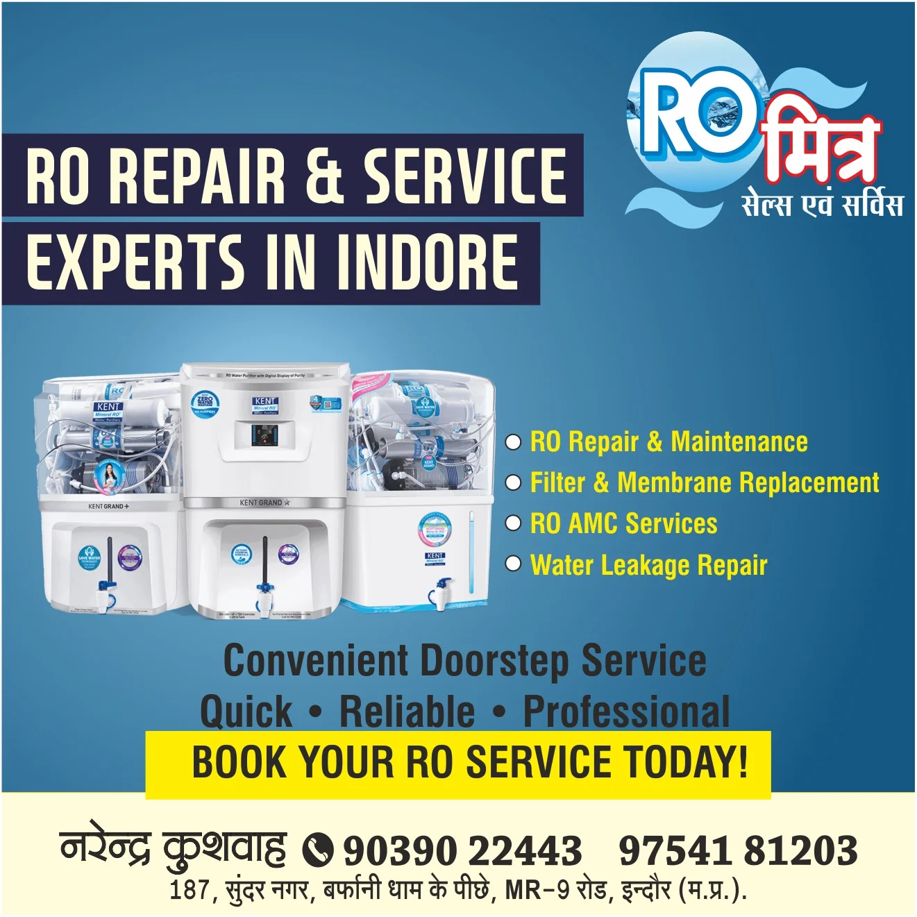 RO Repair & Service Experts in Indore